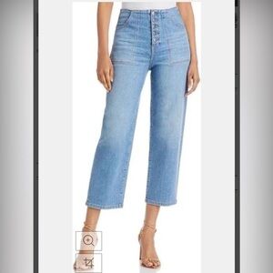 Veronica Beard Blue Flare Wide Leg Jeans